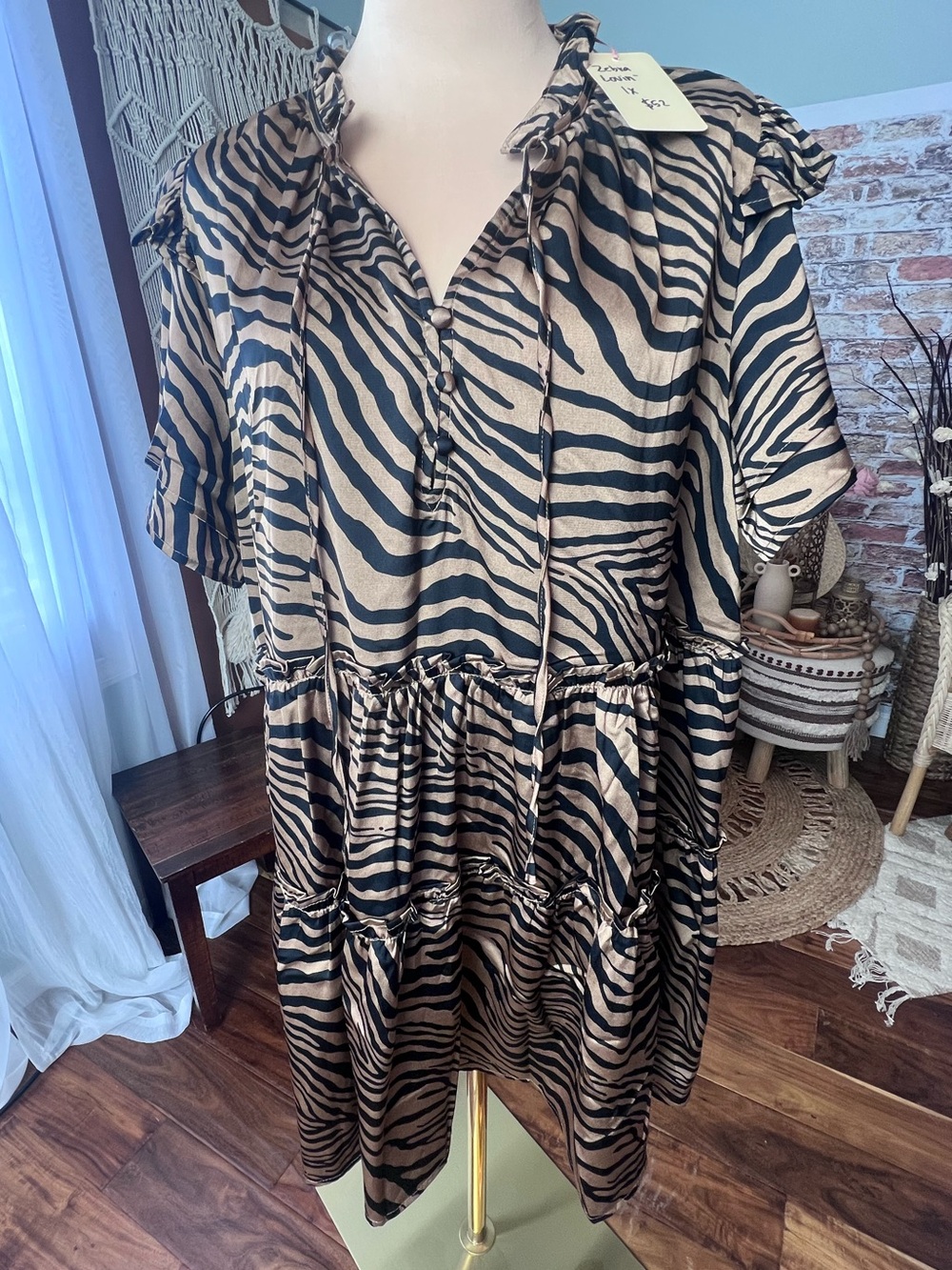 NWT Entro Zebra Stripe Dress sz 1X